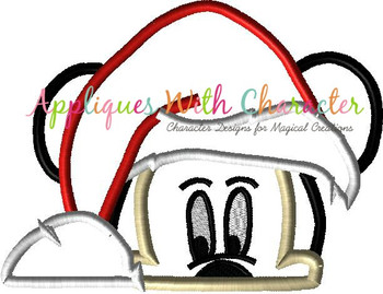 Mr Mouse Santa Peeker Applique Designs