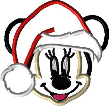 Miss Mouse w/ Santa Hat Applique Design