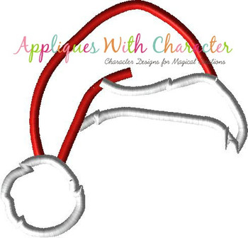 Christmas Santa Hat Applique Embroidery Design