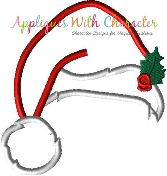 Mrs.Santa Hat Applique Embroidery Design