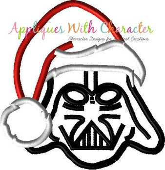 Darth Star Battles with Santa Hat Applique Design
