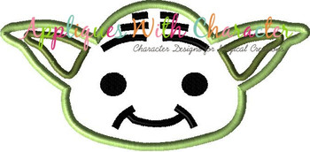 Yoda Star Battles Applique Embroidery Design