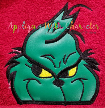 Grinchy Peeker Applique Design