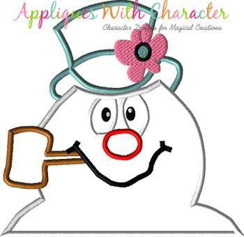 Frostee Snowman Bust Applique Design