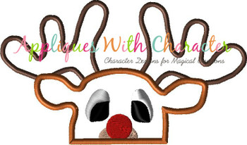 Rudolph the Red Nosed Reindeer Peeker Applique Design