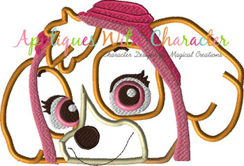 Paw Patrol Skye Peeker Applique Embroidery Design