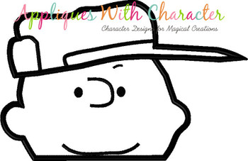 Charlie Brown Peeker Peanuts Applique Design