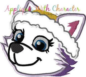 Paw Patrol Everest Full Face Applique Design