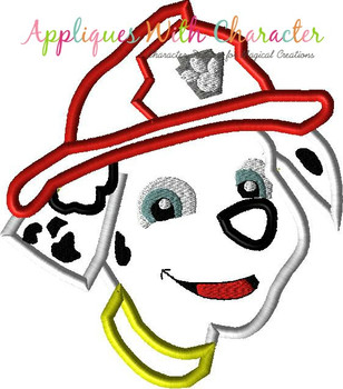 Pup Patrol Marshill Full Face Applique Design
