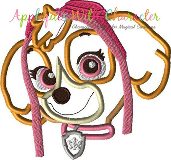 Paw Patrol Skye Full Face Applique Design