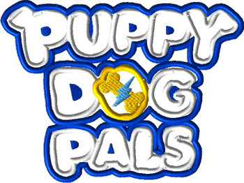 Puppy Dog Pals Logo Applique Embroidery Design