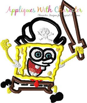Spongebob Squarepants Pirate Applique Design