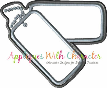 Dog Tags Patch Military Applique Embroidery Design