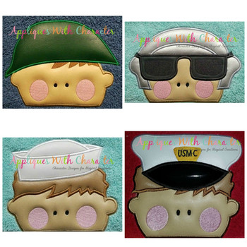 Military Peeker Applique Design Embroidery Set