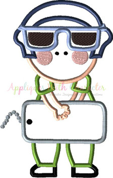 Military Men with Dog Tags Applique Design Set