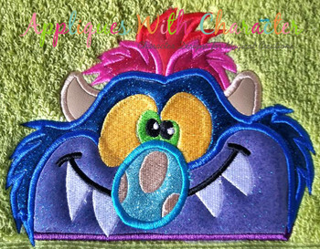 My Pet Monster Peeker Applique Embroidery Design