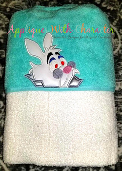 Alice Rabbit Peeker Applique Embroidery Design