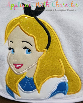Alice in Wonderland Bust Applique Design