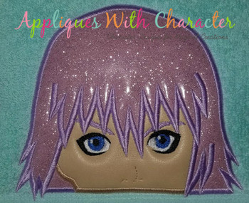 Kingdom Hearts Riku Peeker Applique Design