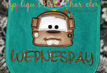 Cars Mater Peeker Applique Design