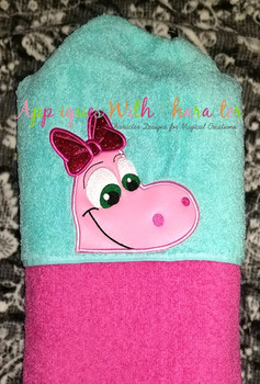 Good Dinosaur Girl Peeker Applique Embroidery Design