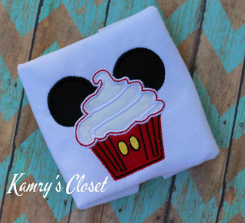 Mr Mouse Cupcake   Applique Design
