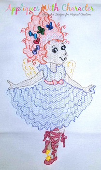 Fancy Nancy Full Body Sketch Embroidery Design