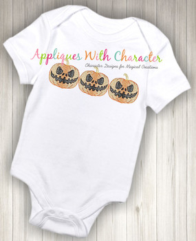 Halloween Jack-o-Lantern Pumpkin Sketch Embroidery Design