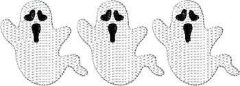 Halloween Ghost Three Sketch Embroidery Design
