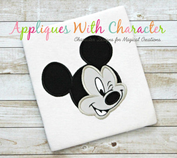  Mr Mouse Wink Face Applique Design