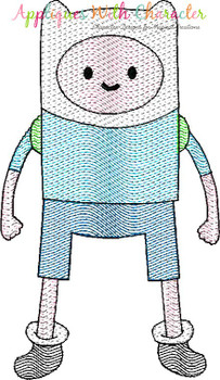 Finn and Jake's Finn Bean Stitch Embroidery Design