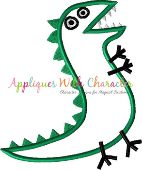 Peppa Pig Dinosaur Applique Embroidery Design