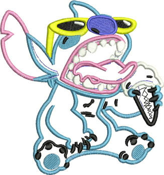 Stitch Ice Cream Applique Design