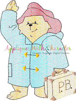 Paddy Bear Sketch Embroidery Design