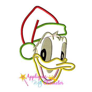 Don Duck Santa Face  Applique Design