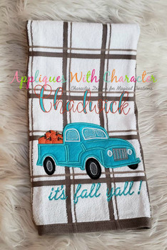 Truck with Pumpkins Applique Design Truck with Pumpkins Applique Design