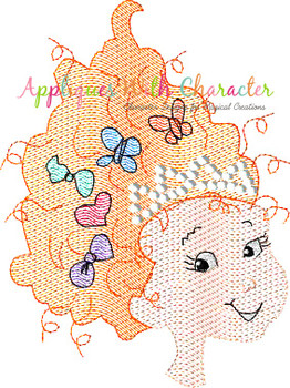 Fancy Nancie Full Face Sketch Embroidery Design