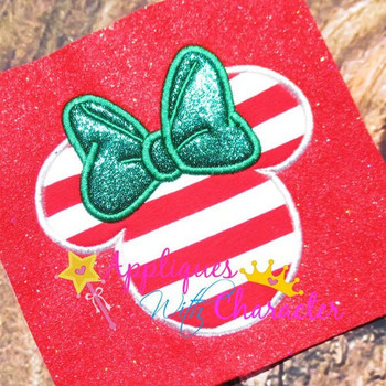 Minnie Mouse Bow Applique Embroidery Design