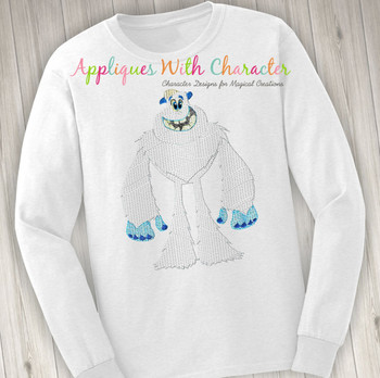 Abominable Snowman Sketch Embroidery Design