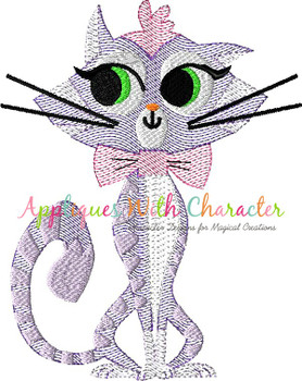 Puppy Dog Pals Hissy the Cat Sketch Embroidery Design
