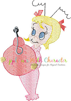 Grinch Cindy Loo Who Sketch Embroidery Design