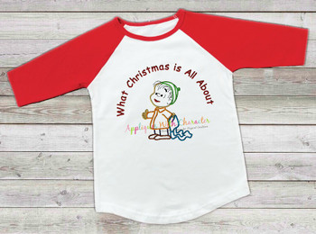 Peanuts Christmas Linus Applique Design Christmas Message