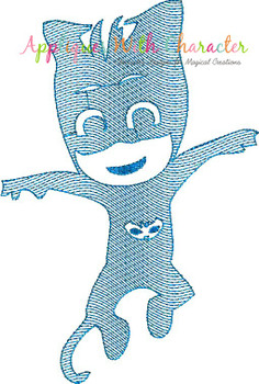 PJ Masks Catboy Sketch Embroidery Design