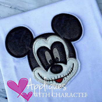 Mickey Mouse Halloween Applique Embroidery Design