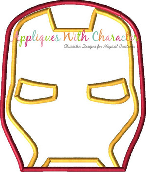 Iron Man Peeker Applique Embroidery Design