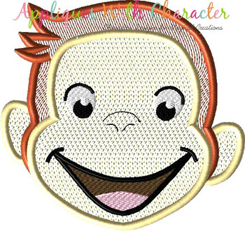 Curious Monkey Full Face Bean Stitch Design Curious Monkey Full Face Bean Stitch Design