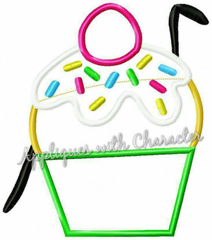 Jumbo Plooto Cupcake  Applique Design