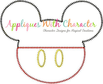Mr Mouse Clubhouse Head ZZ Applique Design