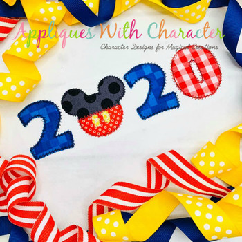 2020 Mr Mouse Head ZZ Applique Design