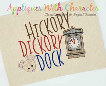 Hickory Dickory Dock Nursery Rhyme Sketch Design